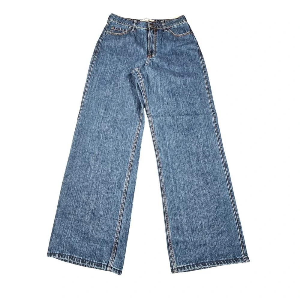 Hollister Ultra High Rise Baggy Jeans Womens Size 8R W29 Regular Medium Wash New